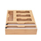 Bamboo Kitchen Storage Box for Plastic Wrap Tin Foil Paper Cutter with Lid