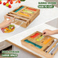 Bamboo Kitchen Storage Box for Plastic Wrap Tin Foil Paper Cutter with Lid