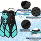 Adjustable Diving Flippers Swim Fins for Snorkeling Freestyle Training Gear - Black-S/M