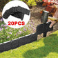 20pcs Garden Fence Edging Plastic Lawn Border for Outdoor Yard Flower Bed - Black