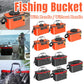 Portable Folding EVA Fishing Bucket Multi Use Live Fish Container with Strap - Black-40cm