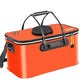 Portable Folding EVA Fishing Bucket Multi Use Live Fish Container with Strap - Orange-45cm