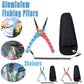 Aluminium Fishing Pliers Hook Removal Line Cutting Mono Braid Fish Grip Au Stock - Red+Silver