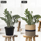 1-Piece 30 cm Woven Cotton Rope Storage Basket, Black and Beige