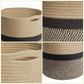 1-Piece 30 cm Woven Cotton Rope Storage Basket, Black and Beige