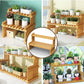 2 Tier Bamboo Plant Stand Flower Pot Rack Indoor Outdoor Patio Garden Shelf