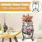 Foldable Plant Stand 2 Tier Metal Flower Shelf for Indoor Outdoor