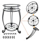 Foldable Plant Stand 2 Tier Metal Flower Shelf for Indoor Outdoor