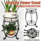 Foldable Plant Stand 2 Tier Metal Flower Shelf for Indoor Outdoor