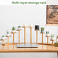 Bamboo Indoor Desktop Flower Stand for Living Room Office MultiTier Plant Holder - Round