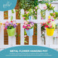 10PCS Hanging Metal Flower Bucket Durable Multicolour for Balcony Garden Decor