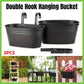 3pcs Double Hooks Hanging Planter Basket for Balcony Fence Outdoor Garden Pots