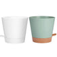 5pcs Self Watering Planter Desktop Plastic Round Planter Auto Suction Lazy Pot - Green