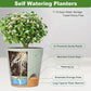 5pcs Self Watering Planter Desktop Plastic Round Planter Auto Suction Lazy Pot - Green