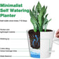 5pcs Self Watering Planter Desktop Plastic Round Planter Auto Suction Lazy Pot - White