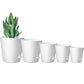5pcs Self Watering Planter Desktop Plastic Round Planter Auto Suction Lazy Pot - White