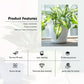 6PCS Simple Plastic Round Plant Pots Vertical Stripes Flower Pot Green Gardening - Green