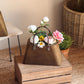 26cm Handbag Shape Flower Pot with Metal Handles Natural Wood