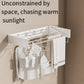 Foldable Wall Hanging Clothes Drying Rack Invisible Balcony Towel Laundry Rack - White