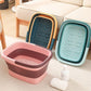 Folding Foot Spa Pedicure Bath Massage Tub Bucket Feet Basin Therapy Luxury - Blue