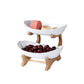 Modern Multi-layer Bamboo Fruit Snack Plate Rack Creative Living Room Plate Rack - White