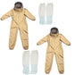 Full Beekeeping Suit Bee Suit Heavy Duty Leather Ventilated Keeping Gloves - L （with Gloves）