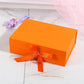 Elegant Ribbon Flip Folding Gift Boxes Multiple Colors High-Quality Cardboard - Orange