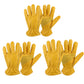 Golden Yellow Cowhide Work Gloves Full Finger Gardening DIY Home Maintenance Use - L