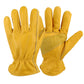 Golden Yellow Cowhide Work Gloves Full Finger Gardening DIY Home Maintenance Use - M