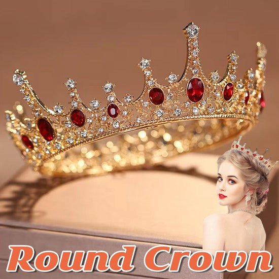 Vintage Princess Wedding Crown Hair Accessories Bridal Round Tiara Headpiece