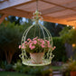 Iron Hanging Vintage Distressed Flower Basket for Garden Wall Patio Plant Use