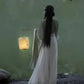 Traditional Chinese Hanfu Dress Green Wei Jin Style Vintage Cosplay Costume - M
