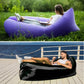 Fast Inflatable Lazy Lounge Air Sofa Bed Camping Beach Hangout Sleeping Bag - Purple