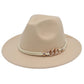 Jazz Hat Autumn Winter Retro Large Brim Hat for Men and Women Stylish Headwear - Beige