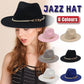 Jazz Hat Autumn Winter Retro Large Brim Hat for Men and Women Stylish Headwear - Pink