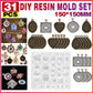 31 Pcs DIY Resin Casting Mould and Pendant Tray Kit for Jewellery Making