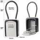 Portable Key Lock Box Hanging Combination Storage Organizer for Home Security - Black