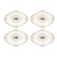 4 Pack Retro Lace Oval Placemats 31x42cm French Crochet Doilies 4 Colors Set - White