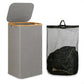 Bathroom Laundry Basket Large Clothes Hamper Dirty Laundry Storage Organizer - Black