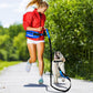 Adjustable Hands Free Dog Leash Lead + Waist Bag Belt Jogging Walking Running - Black + Blue