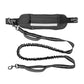 Adjustable Hands Free Dog Leash Lead + Waist Bag Belt Jogging Walking Running - Black + Blue