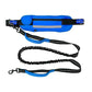 Adjustable Hands Free Dog Leash Lead + Waist Bag Belt Jogging Walking Running - Black+Grey