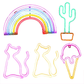 LED Rainbow Neon Light Lamp for Bedside Night Room Wall Home Decoration - Rainbow