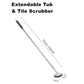 Long Handled Shower Scrub Brush with Extendable Pole for Bathroom Tiles