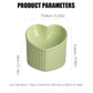 Love Shape Slanted Cat Bowl Ceramic Pet Bowl for Cats Food Water Feeding Dish - Dark Green