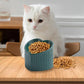Love Shape Slanted Cat Bowl Ceramic Pet Bowl for Cats Food Water Feeding Dish - Dark Green