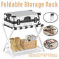 Foldable Luggage Rack Stand Portable Black Storage Shelf for Bedroom Travel