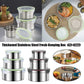 3PCS Stainless Steel Sealed Crisper Storage Box with Lid Round Food Lunch Box - Black