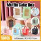 50 Pack Premium Cupcake Boxes with Window Thickened Cardboard Muffin Holders - Red