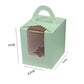 50 Pack Premium Cupcake Boxes with Window Thickened Cardboard Muffin Holders - Red